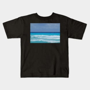 Cancun Mexico Sailing and Jet Skiing on the beautiful blue water of Cancun Beach Kids T-Shirt